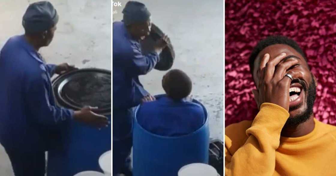 Man, Fright at Work, South Africa Man, Fright at Work, South Africa