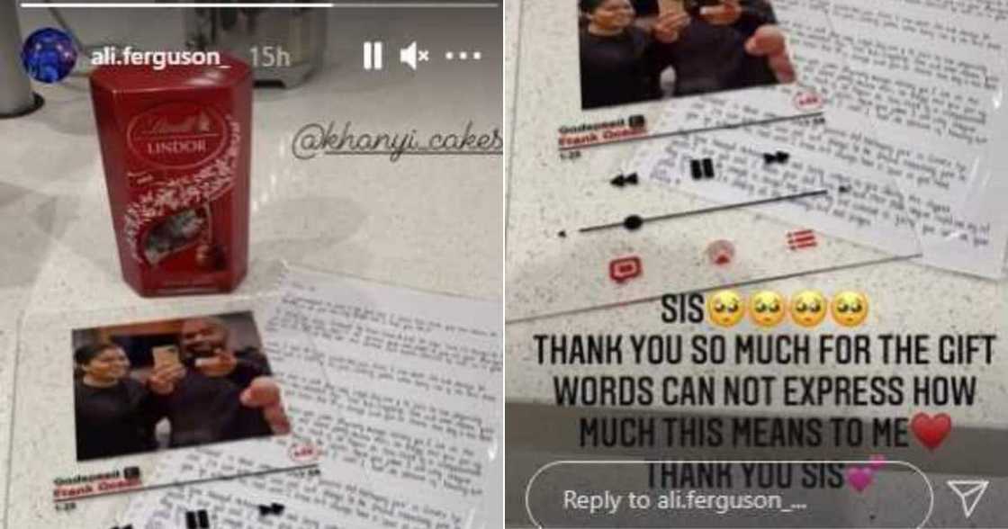 Alicia Ferguson, Gift, Khanyisile Ngcobo, Touching, Letter, Chocolates, Plaque, Godspeed, Shona Alicia Ferguson, Gift, Khanyisile Ngcobo, Touching, Letter, Chocolates, Plaque, Godspeed, Shona