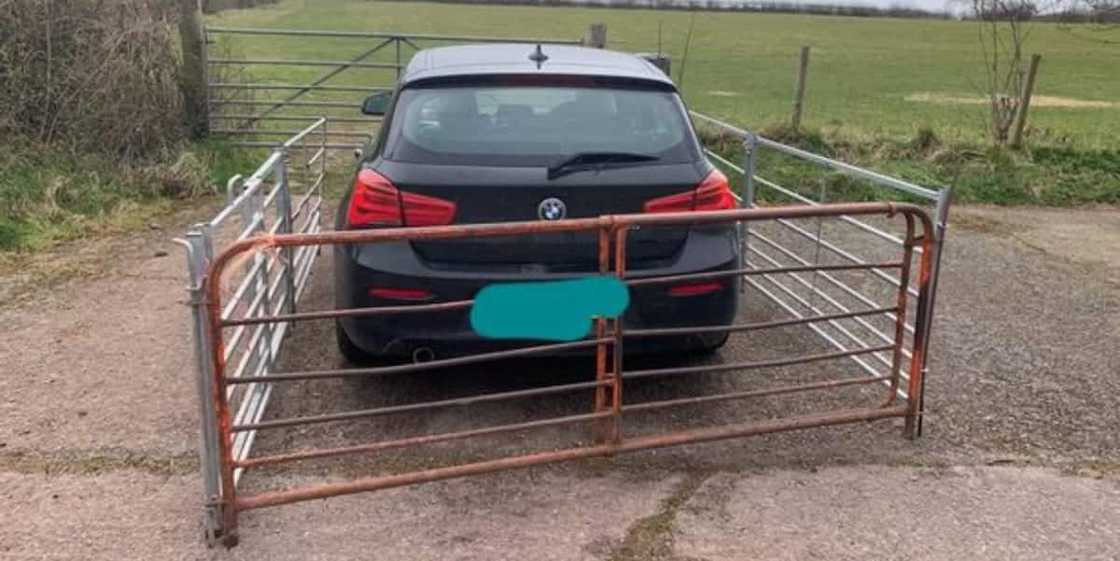 Furious Man Builds Metal Fence around Car That Blocked His Gate, Social Media reacts Furious Man Builds Metal Fence around Car That Blocked His Gate, Social Media reacts