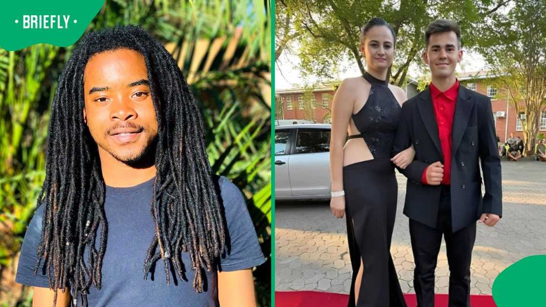 A man showed humble matric dance outfits. A man showed humble matric dance outfits.