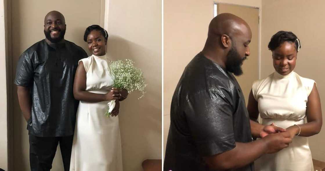 Twitter user Bontle Moka and her man on their wedding day Twitter user Bontle Moka and her man on their wedding day