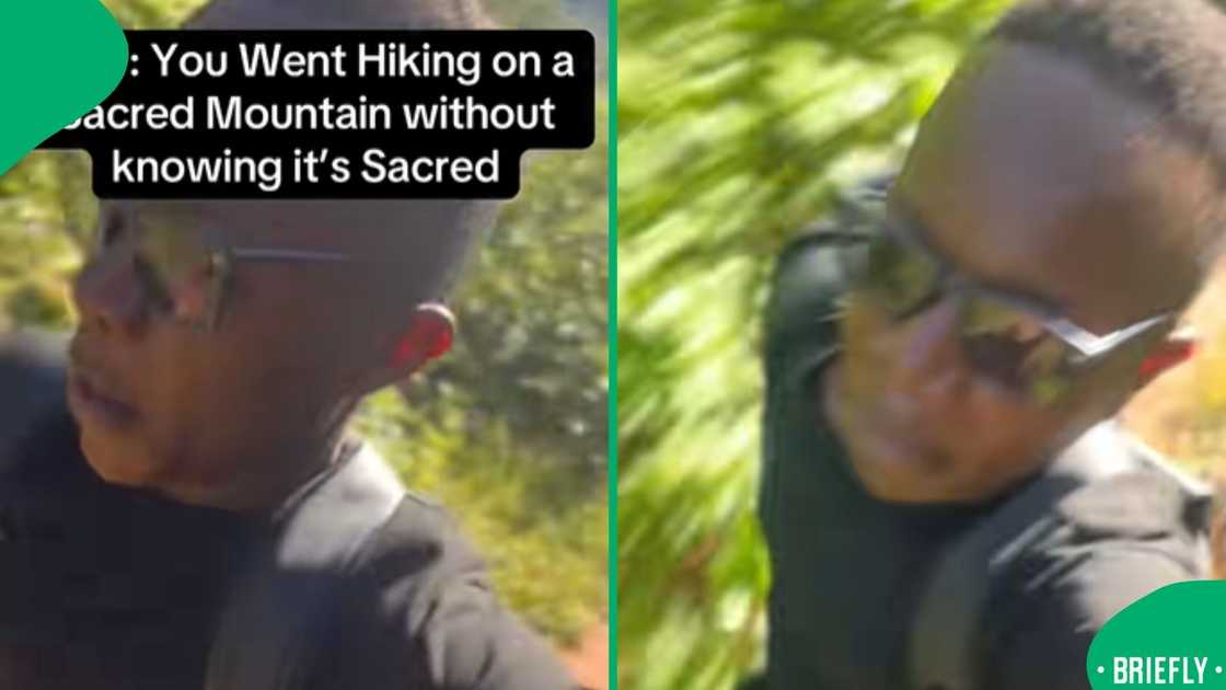 The visual on the right showed him running away