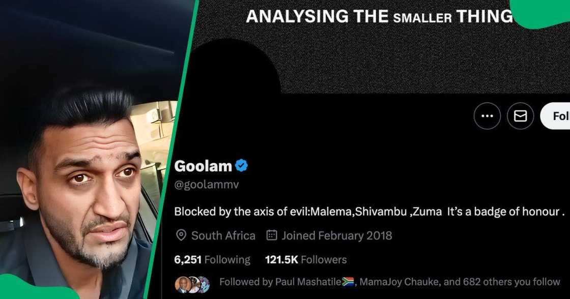 Mohammed Yacoob Vawda denies any link to X account Goolam. Mohammed Yacoob Vawda denies any link to X account Goolam.
