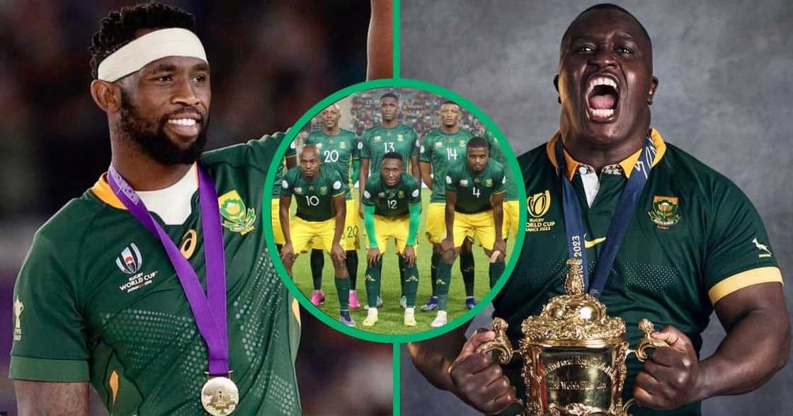 Siya Kolisi and Trevor Nyakane encouraged Bafana Bafana Siya Kolisi and Trevor Nyakane encouraged Bafana Bafana