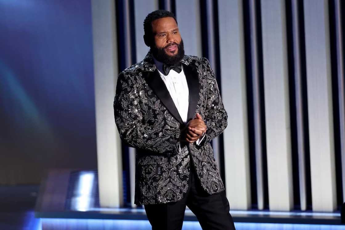 Anthony Anderson speaks onstage during the 75th Primetime Emmy Awards Anthony Anderson speaks onstage during the 75th Primetime Emmy Awards