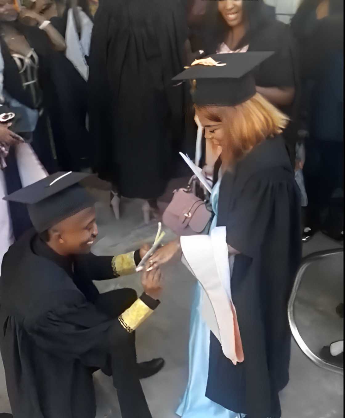 A man proposed at graduation but he was soon called out for cheating A man proposed at graduation but he was soon called out for cheating