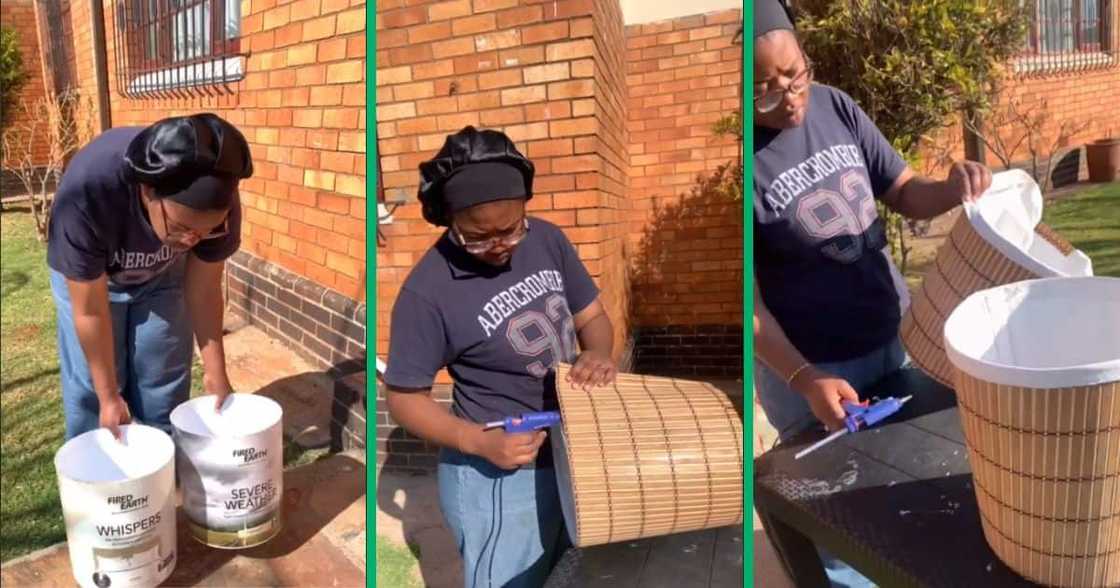 Woman upcycles old buckets into baskets Woman upcycles old buckets into baskets