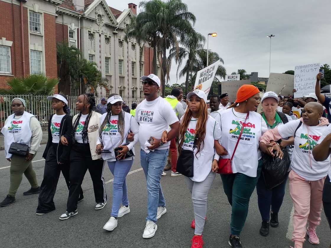 An anti-illegal immigration march was held in Durban, KwaZulu-Natal on 2 May An anti-illegal immigration march was held in Durban, KwaZulu-Natal on 2 May