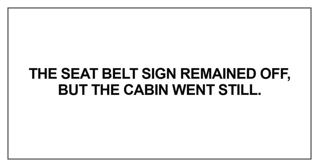 The seat belt sign remained off