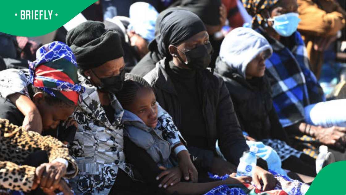 Family during a funeral Family during a funeral