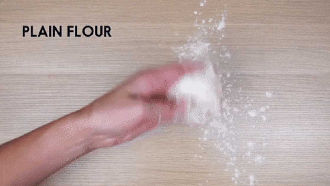 Roll dough on floured surface Roll dough on floured surface