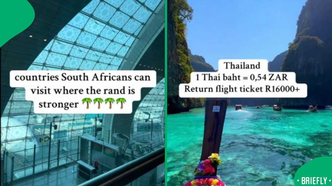The image on the right showed the currency exchange between Thailand Baht and South African rand The image on the right showed the currency exchange between Thailand Baht and South African rand