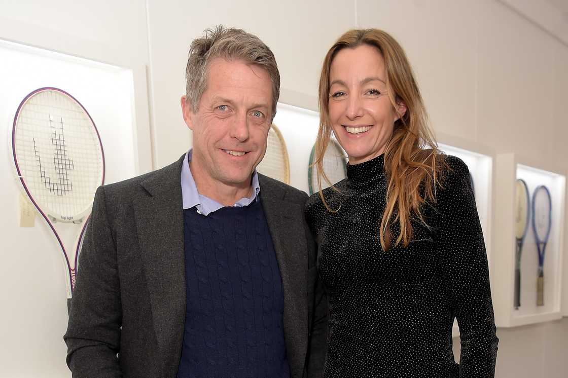 Anna Eberstein and Hugh Grant at the ATP World Tour Tennis Finals Anna Eberstein and Hugh Grant at the ATP World Tour Tennis Finals