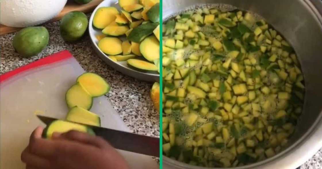 TikTok of woman boiling mangoes for achar left Mzansi peeps upset