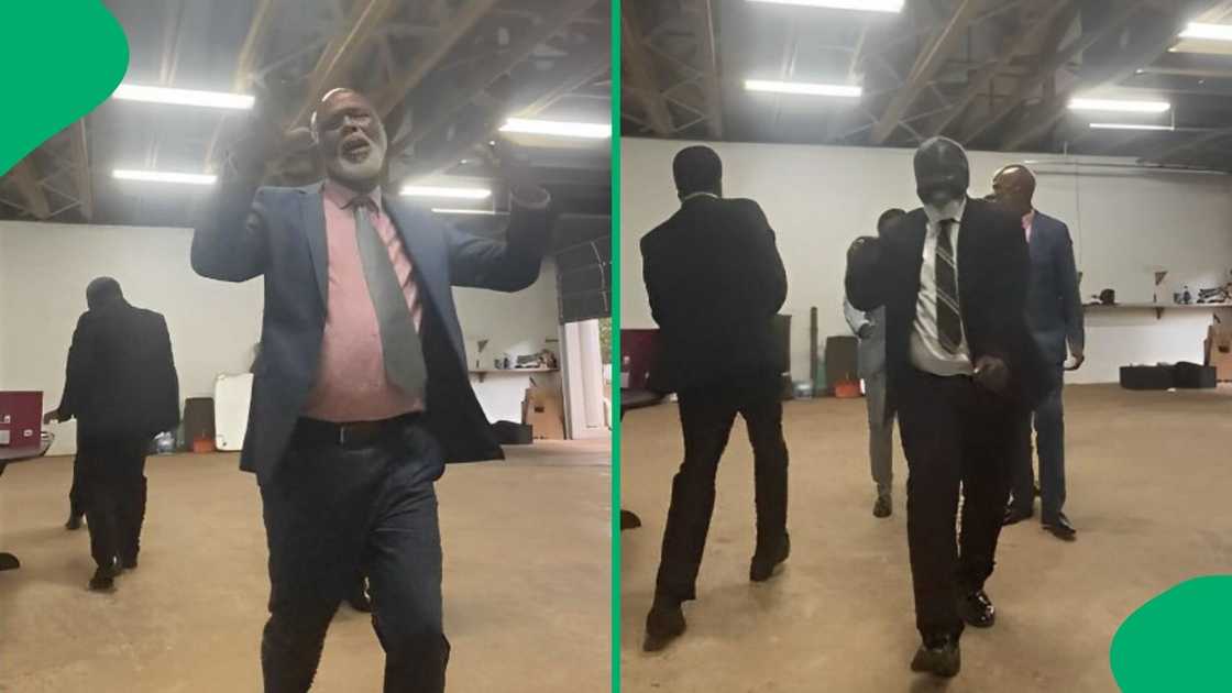 A few older men showed off their dance moves. A few older men showed off their dance moves.
