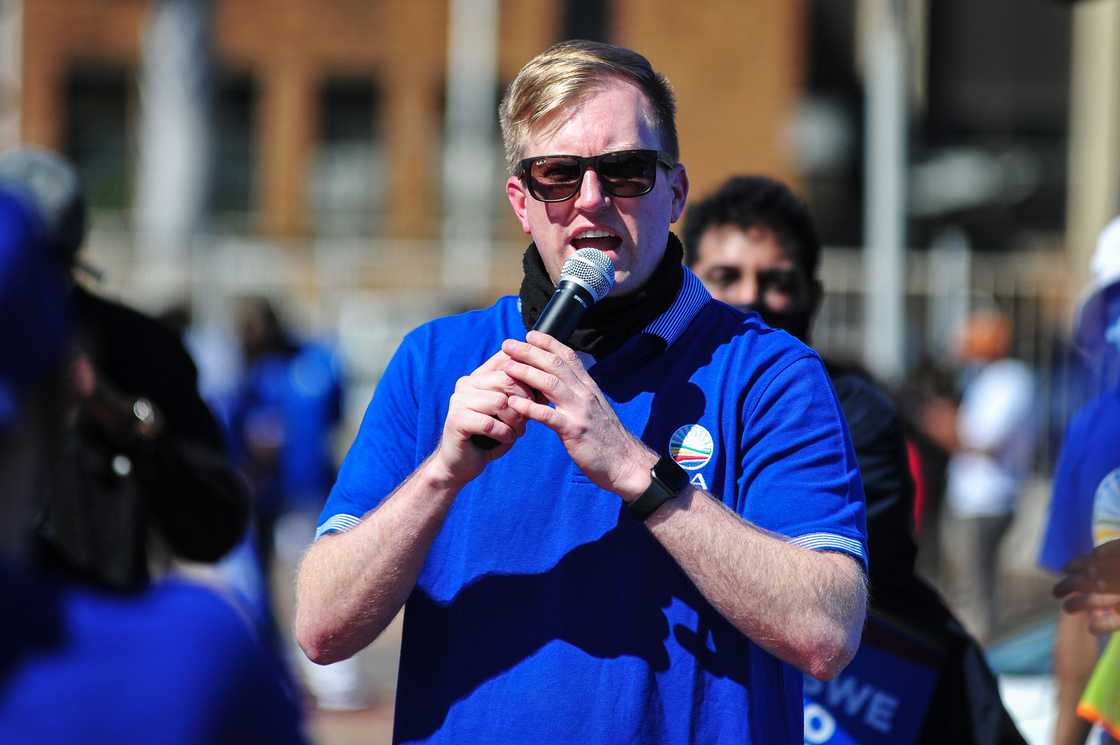 Dean Macpherson at a protest