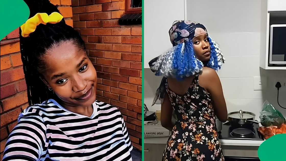 A TikTok video shows a woman revealing her 4C hair after going to bed without braiding it.