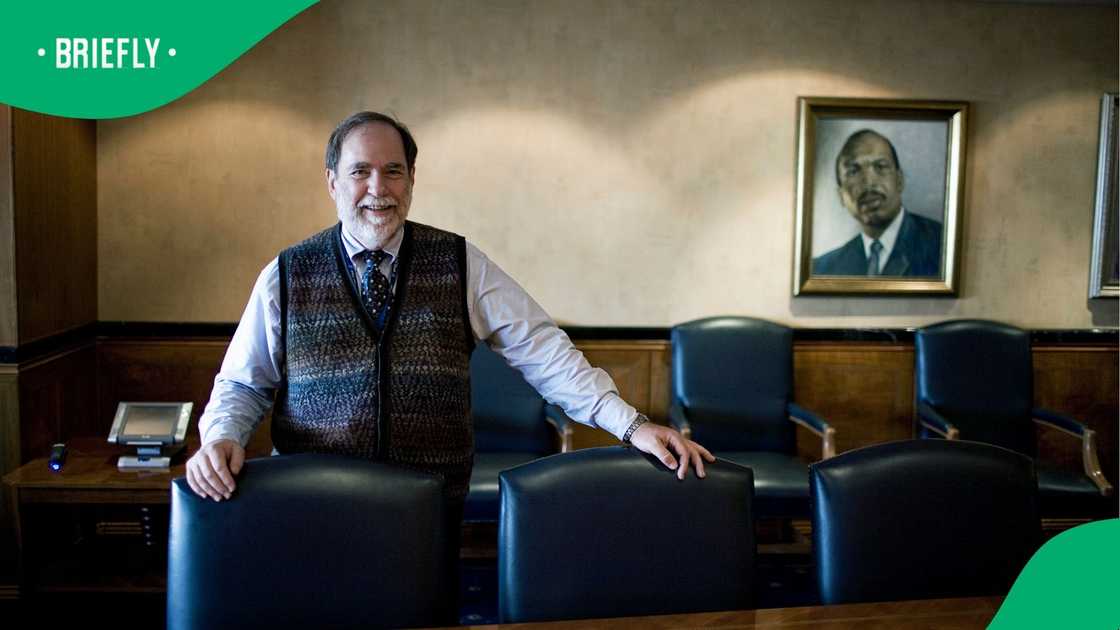 Nicky Oppenheimer stands in a De Beers boardroom on March 18, 2008 in Gaborone, Botswana. Nicky Oppenheimer stands in a De Beers boardroom on March 18, 2008 in Gaborone, Botswana.