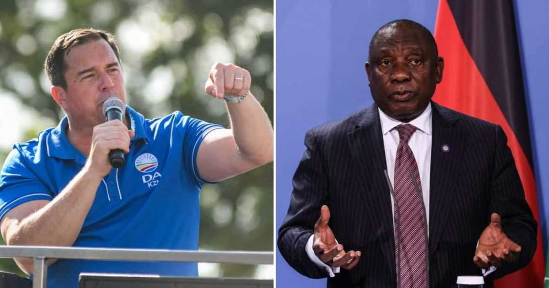 DA leader John Steenhuisen and President Cyril Ramaphosa