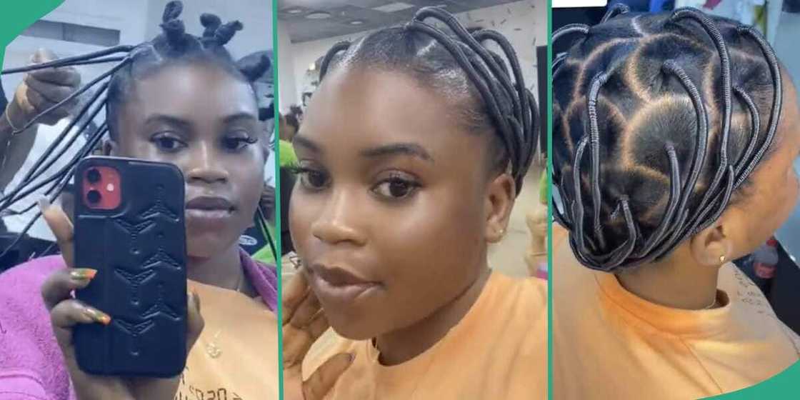 Lady débuts cute thread hairstyle. Lady débuts cute thread hairstyle.