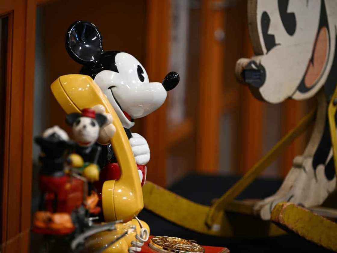 Early Disney artifacts are displayed at the Walt Disney Archives in Burbank, California