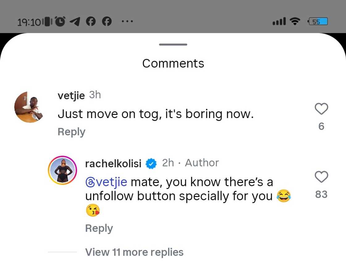 Rachel Kolisi claps back at social media user telling her to move on Rachel Kolisi claps back at social media user telling her to move on
