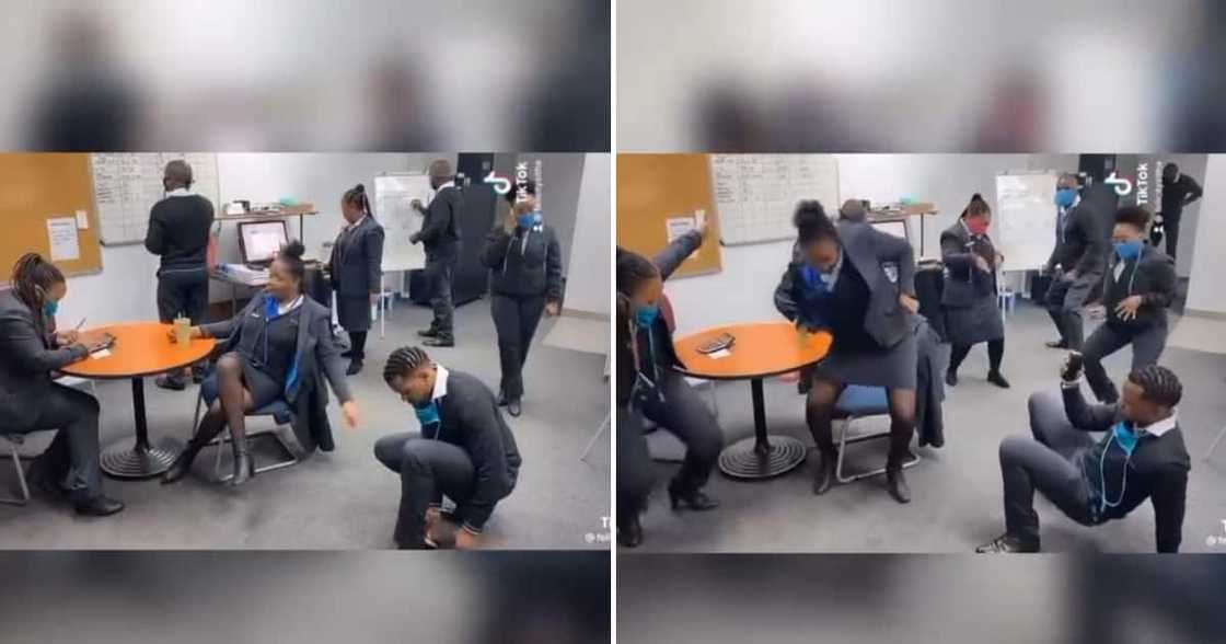 FNB staff broke into a fire dance routine FNB staff broke into a fire dance routine