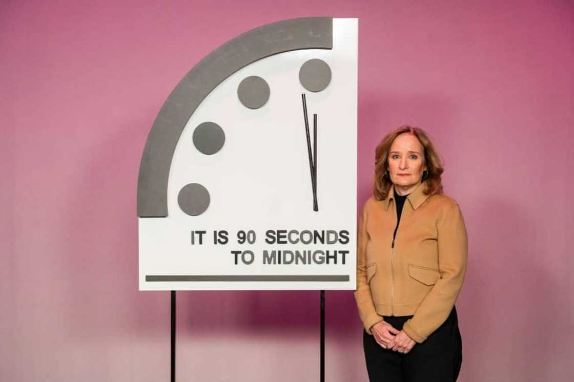 "Trends continue to point ominously towards global catastrophe," said Rachel Bronson, president and CEO of the Bulletin of Atomic Scientists, which reset its Doomsday clock to 90 seconds to midnight "Trends continue to point ominously towards global catastrophe," said Rachel Bronson, president and CEO of the Bulletin of Atomic Scientists, which reset its Doomsday clock to 90 seconds to midnight