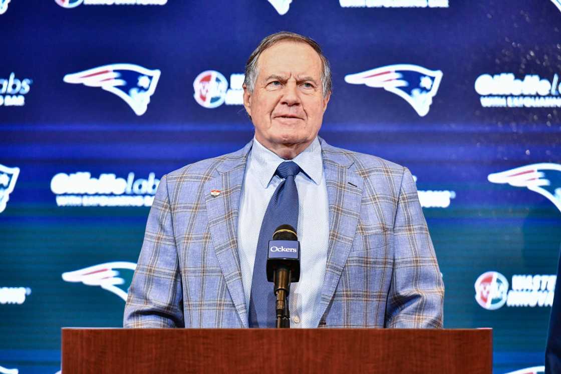 Bill Belichick during a press conference at Gillette Stadium