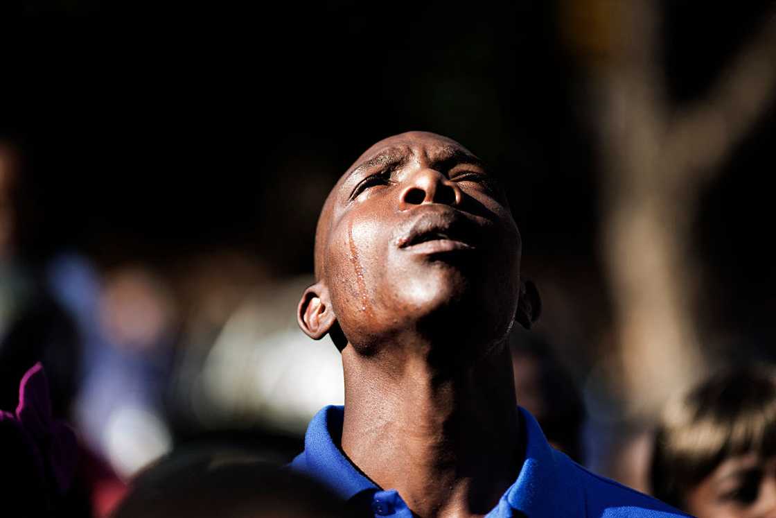 Man in tears, devastated over incident