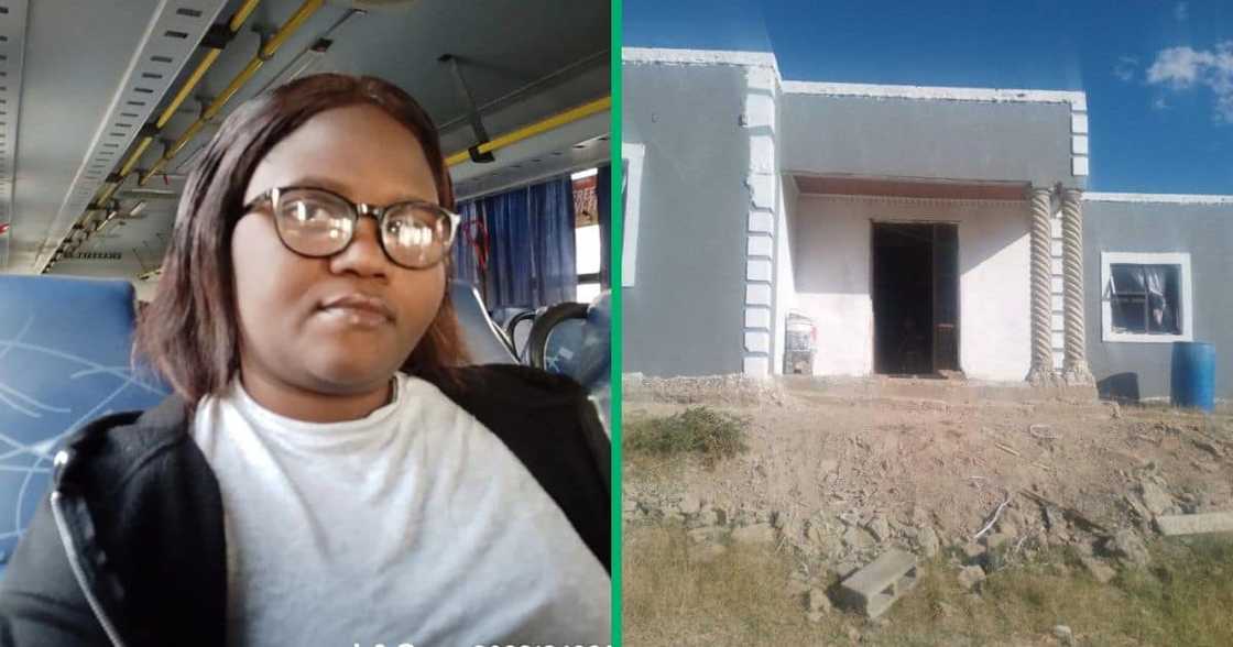 A single mother shows off her newly built house. A single mother shows off her newly built house.