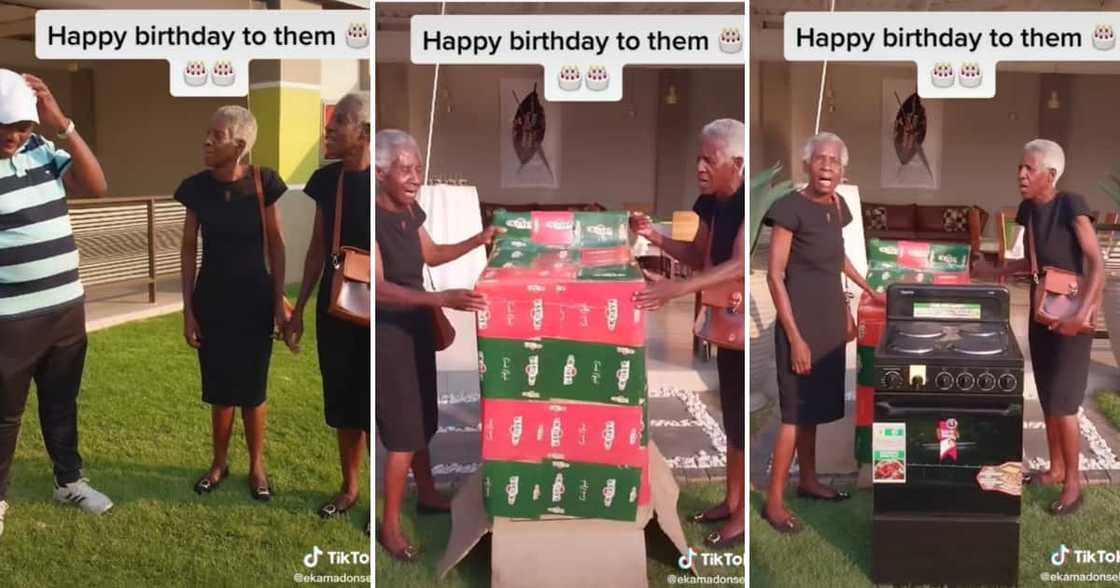 A pair of identical gogo twins who spoke simultaneously got surprised with a bday present from a sweet man. A pair of identical gogo twins who spoke simultaneously got surprised with a bday present from a sweet man.