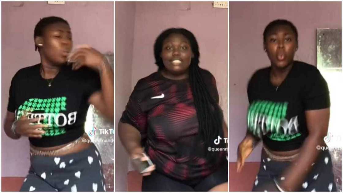 Dance video on TikTok/lady and friend danced.