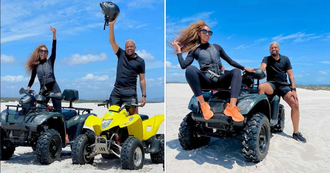 Itu Khune and Sphelele lived it up on an ATV date. Itu Khune and Sphelele lived it up on an ATV date.