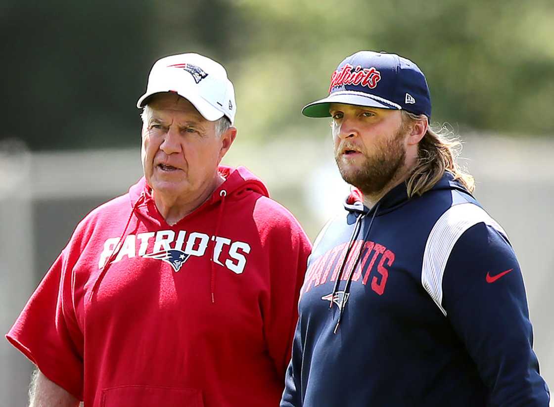 Bill Belichick and his son, assistant coach Steve Belichick