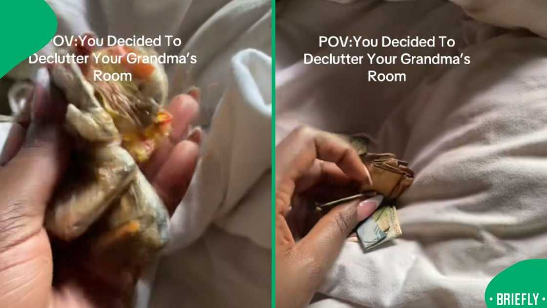 A screenshot of the video showed money stashed in a purse, sparking nostalgia online