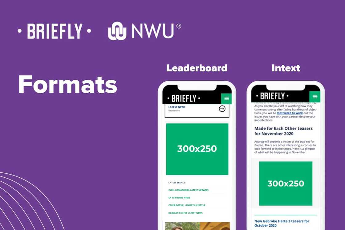 Briefly News offers great advertising formats, like leaderboard and intext, showcased in this image