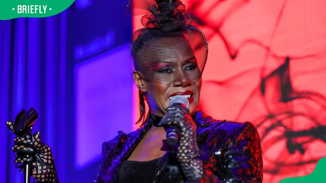 Grace Jones performing at an event Grace Jones performing at an event
