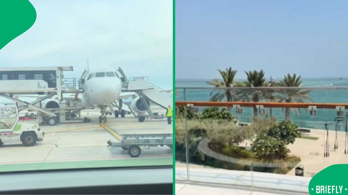 Screenshot of the TikTok video showing inside the private jet and enjoying their milestone celebration