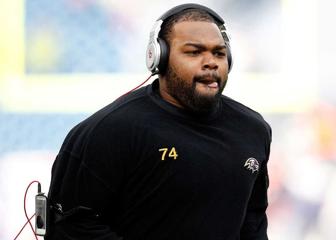 Michael Oher at Gillette Stadium in Foxboro, Massachusetts.