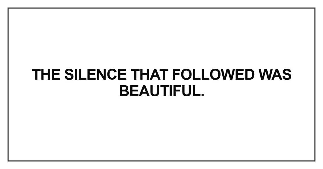 The silence that followed