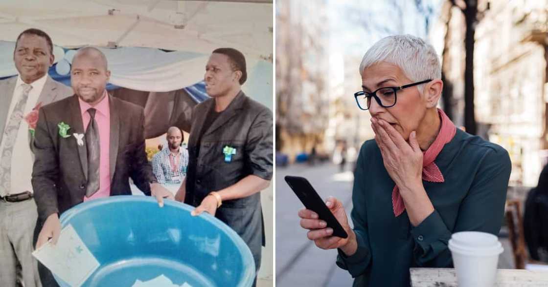 A teacher was awarded a large plastic dish for all his hard work. A teacher was awarded a large plastic dish for all his hard work.