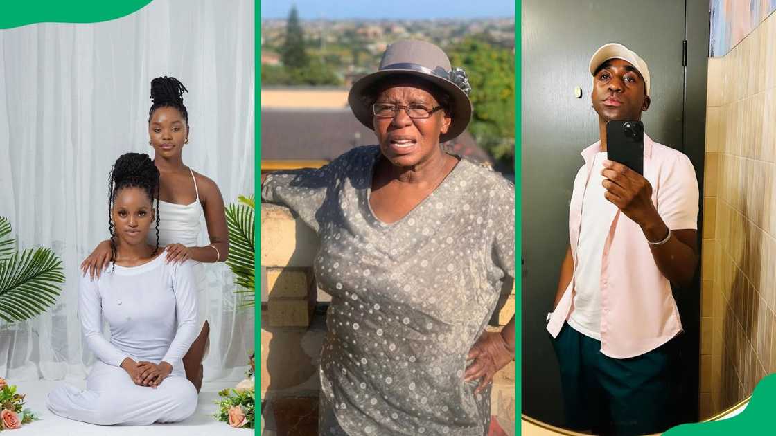 Luyanda's sister, Lusanda (L), her late grandmother (C), and Zwane's brother, Zolile (R) Luyanda's sister, Lusanda (L), her late grandmother (C), and Zwane's brother, Zolile (R)