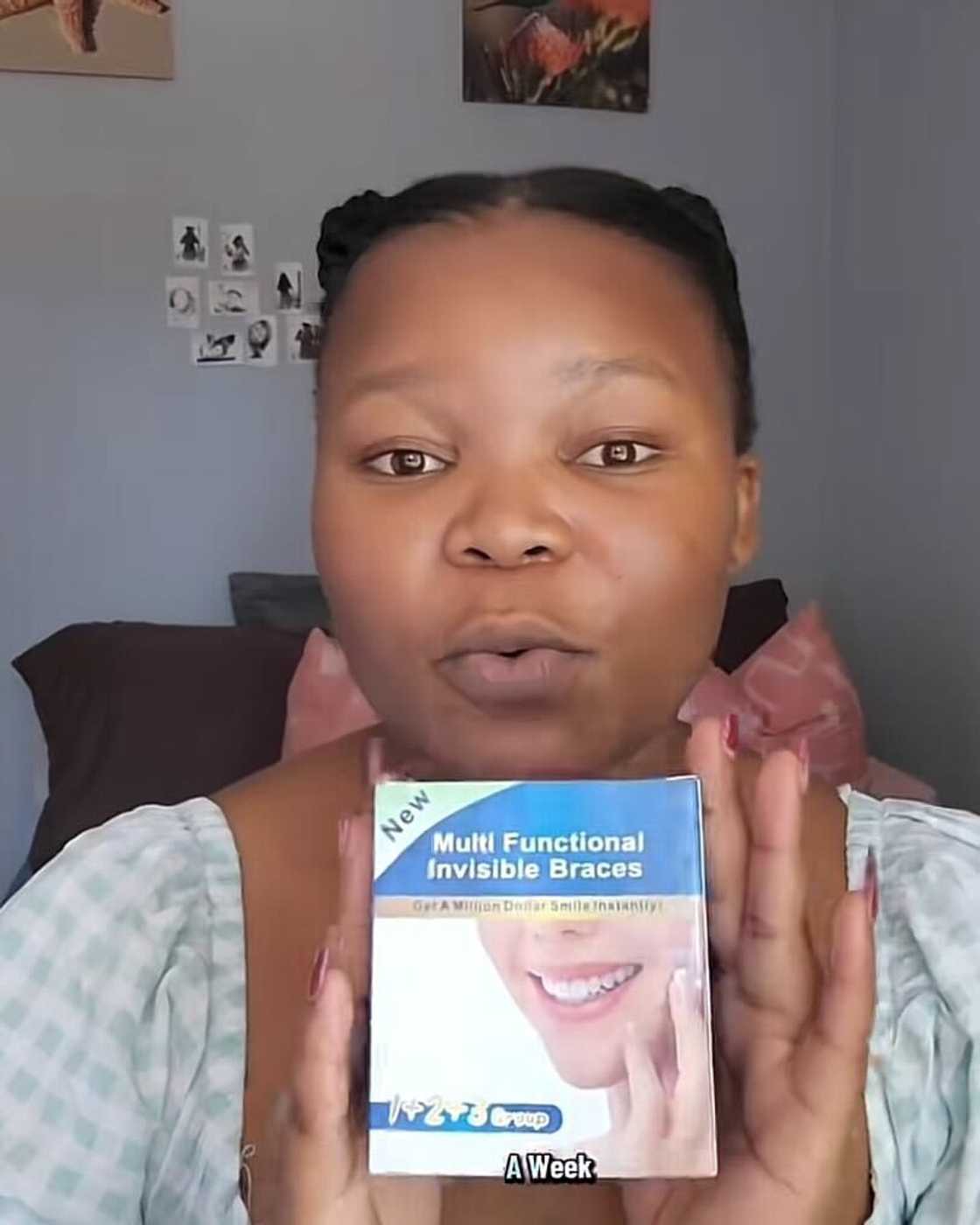 A woman showcased the invisible braces that she bought from Takealot.