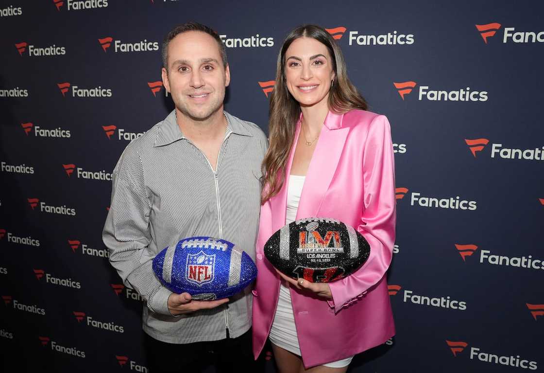 Camille and entrepreneur Michael Rubin during the 2022 Fanatics Super Bowl Party at Culver City in California. Camille and entrepreneur Michael Rubin during the 2022 Fanatics Super Bowl Party at Culver City in California.