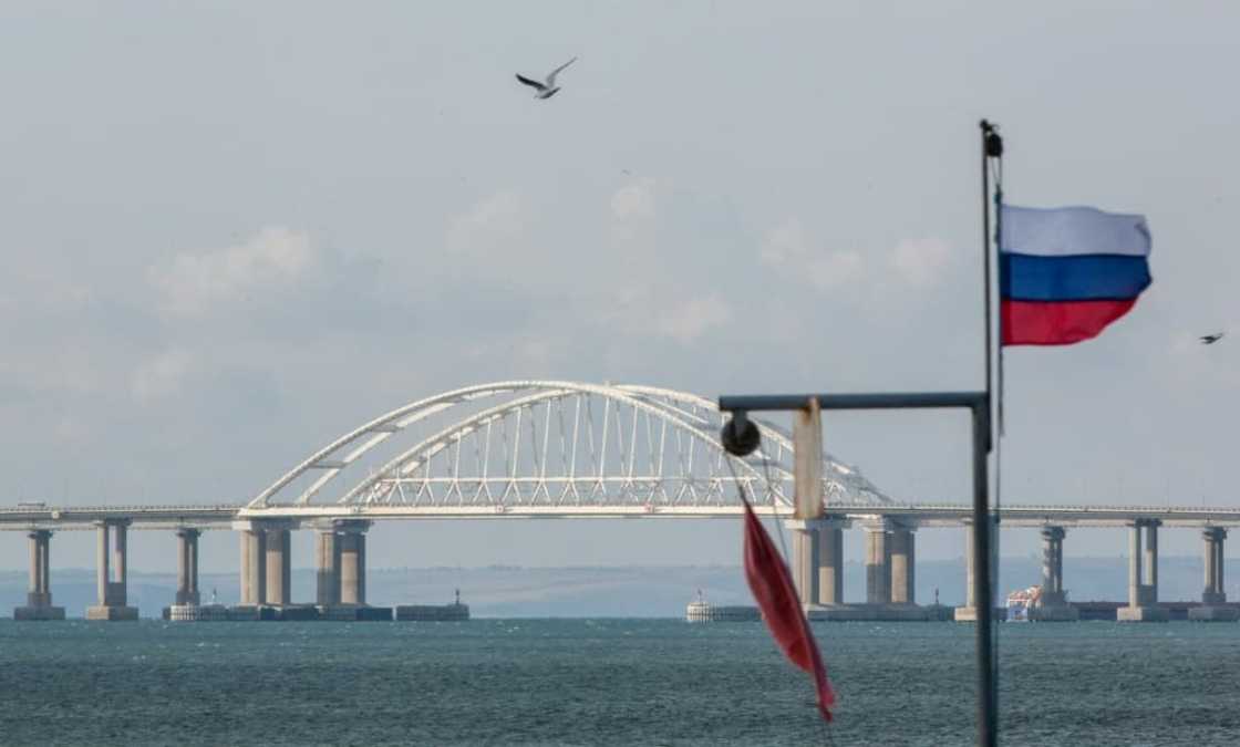 The symbolic bridge is a vital transport link for carrying military equipment to Russian soldiers fighting in Ukraine The symbolic bridge is a vital transport link for carrying military equipment to Russian soldiers fighting in Ukraine