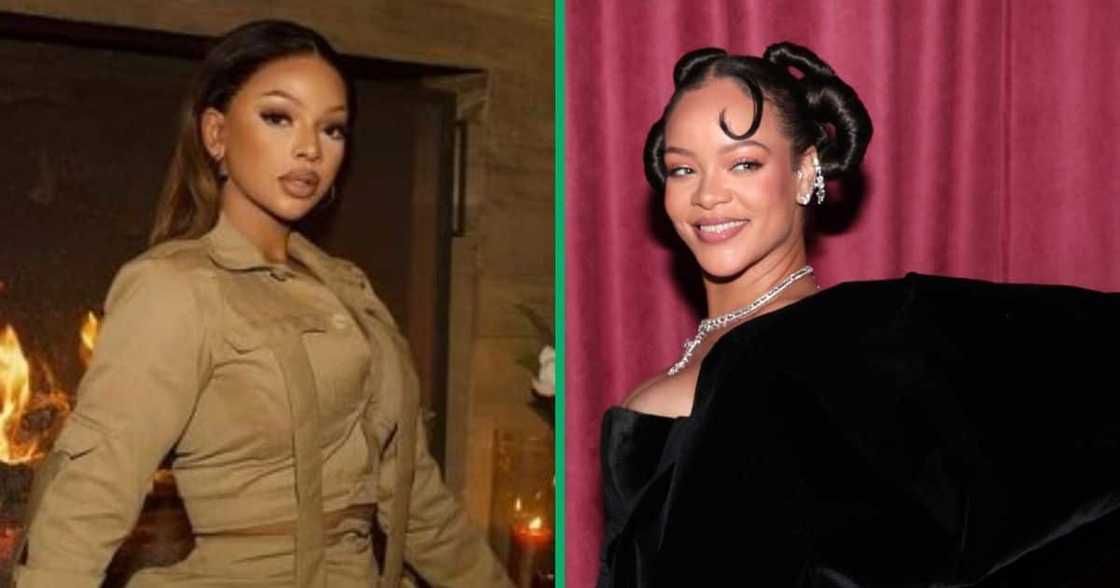 Mihlali Ndamase and Rihanna meet at Fenty Beauty event