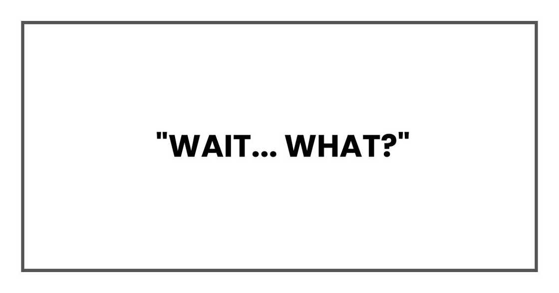 "Wait... what?"
