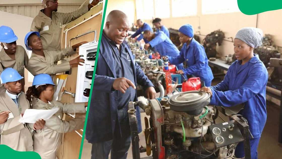 Ingwe TVET College engineering students during a project. Ingwe TVET College engineering students during a project.