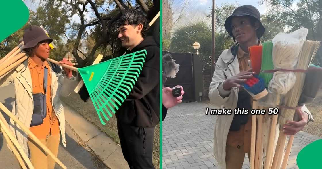 A TikTok star named Keegan Gordan surprised a broom seller by buying a broom for R1 000